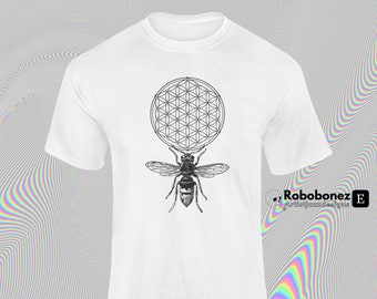 Honey Bee Tshirt, Bumble bee tshirt, Nature theme gift idea, Sacred Geometry tshirt