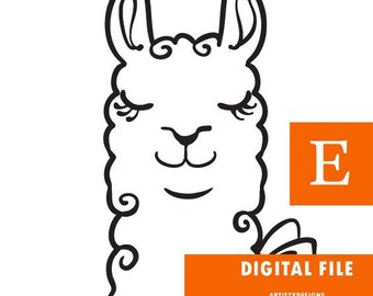 Cute Llama Digital download and SVG file/ llama download/ llama art