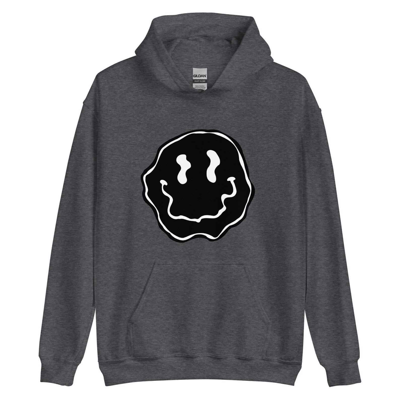 Smiley Face Hoodie Trippy Black Smiley Face, Black Happy Face Hoodie - Etsy