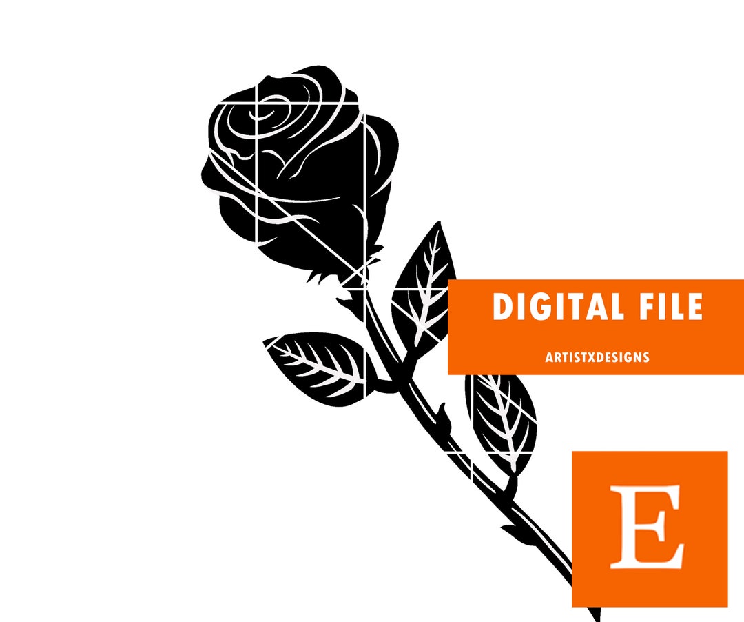 Long Stem Rose Digital Print PNG and SVG File for Cricut Cutter/ Rose ...