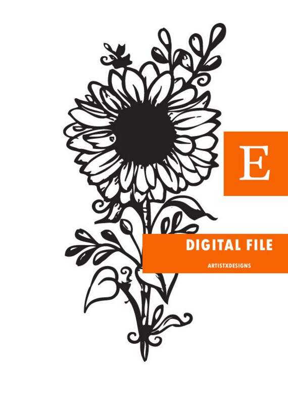Download Free Sunflower Digital Print And Svg File For Cricut Cutter Etsy SVG Cut Files