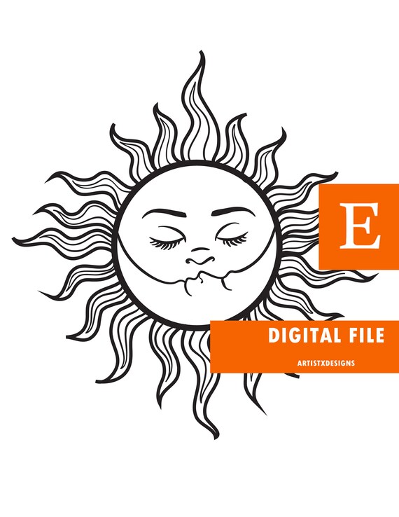Sun And Moon Svg File Downloadable Sun And Moon Emblem For Etsy Sun And Moon Svg File Downloadable Sun And Moon Emblem For Etsy