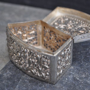 Vintage Thai Silver Hinged Box