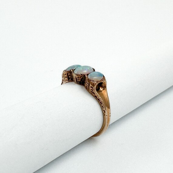 Breathtaking Triple Opal and Rose Gold Ring - image 6