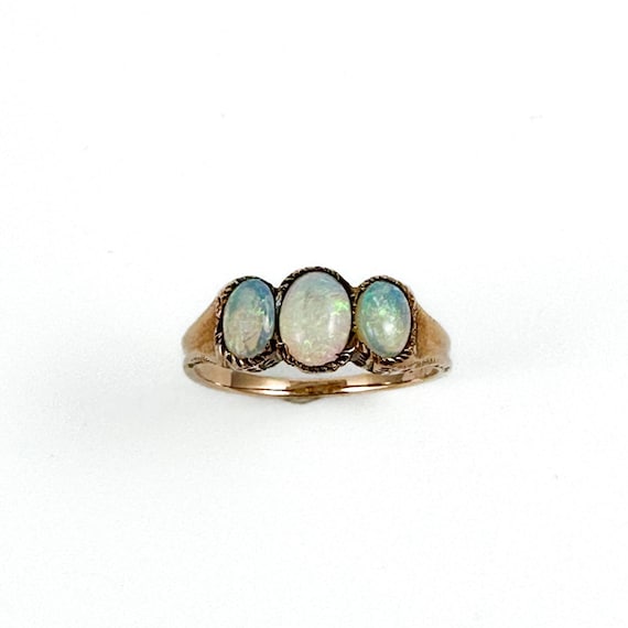 Breathtaking Triple Opal and Rose Gold Ring - image 2