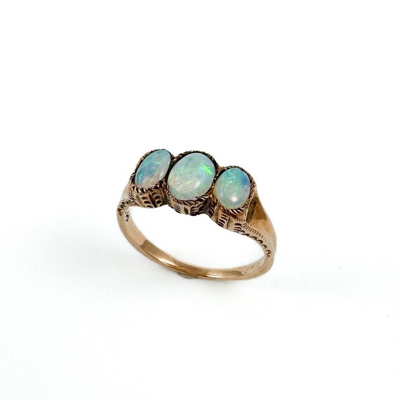 Breathtaking Triple Opal and Rose Gold Ring - image 1