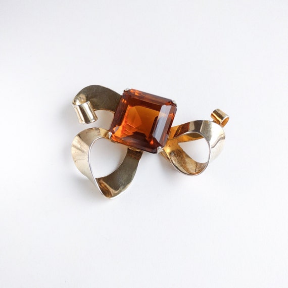 Amazing Coro 1940s Vintage Retro Bow Brooch