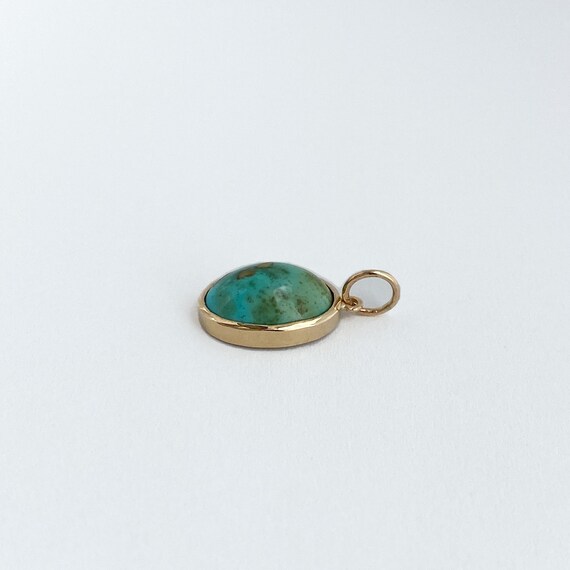 Intriguing Antique Turquoise in 14k Handmade Pend… - image 3