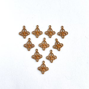 Sweet and Petite Rosy Brass Vintage Findings - 10 Pieces