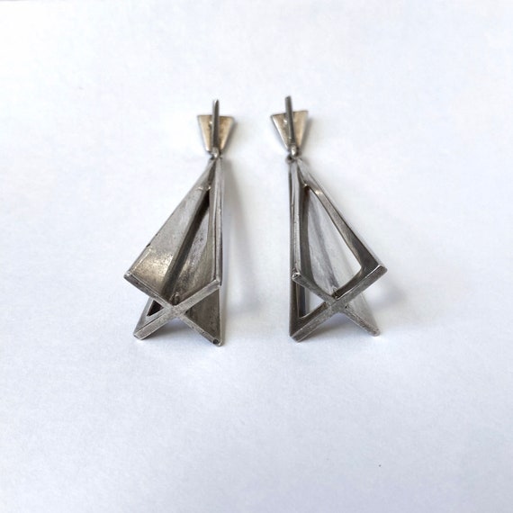 Galactic 1960s Space Age Sterling Earrings