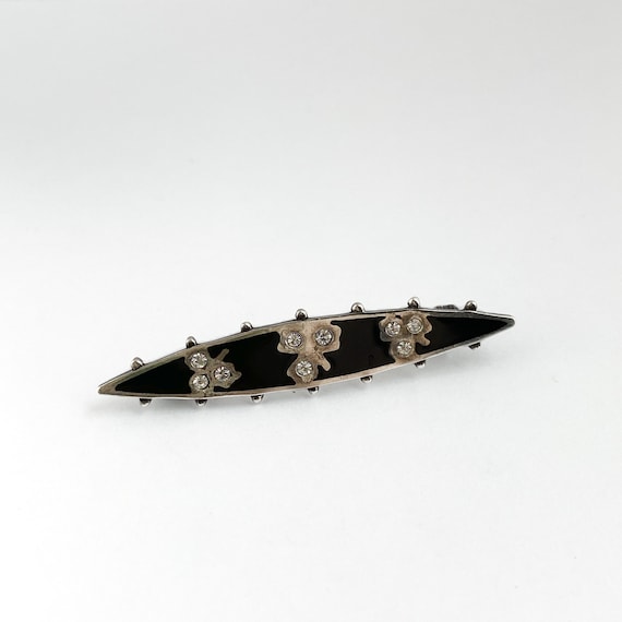 Sparkling Art Deco Revival Sterling and Paste Bro… - image 1