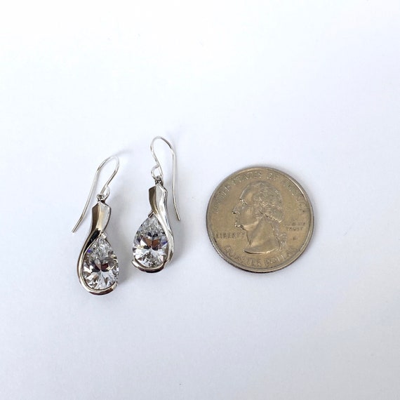 Bright Sterling and Sparkling CZ Vintage Style Ea… - image 5