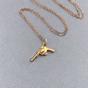 Tiny Rose Gold Vermeil Revolver Pendant/Charm