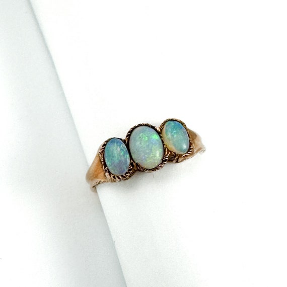 Breathtaking Triple Opal and Rose Gold Ring - image 4