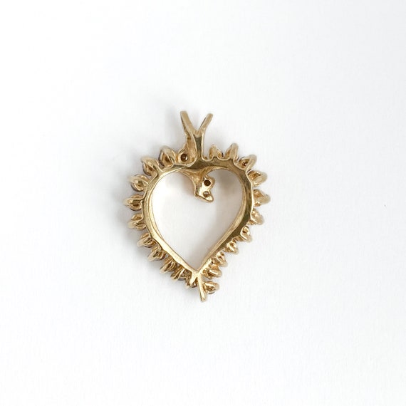 1990s Vintage Warm Diamond Heart Pendant - image 4