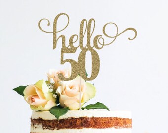 50th cake topper etsy