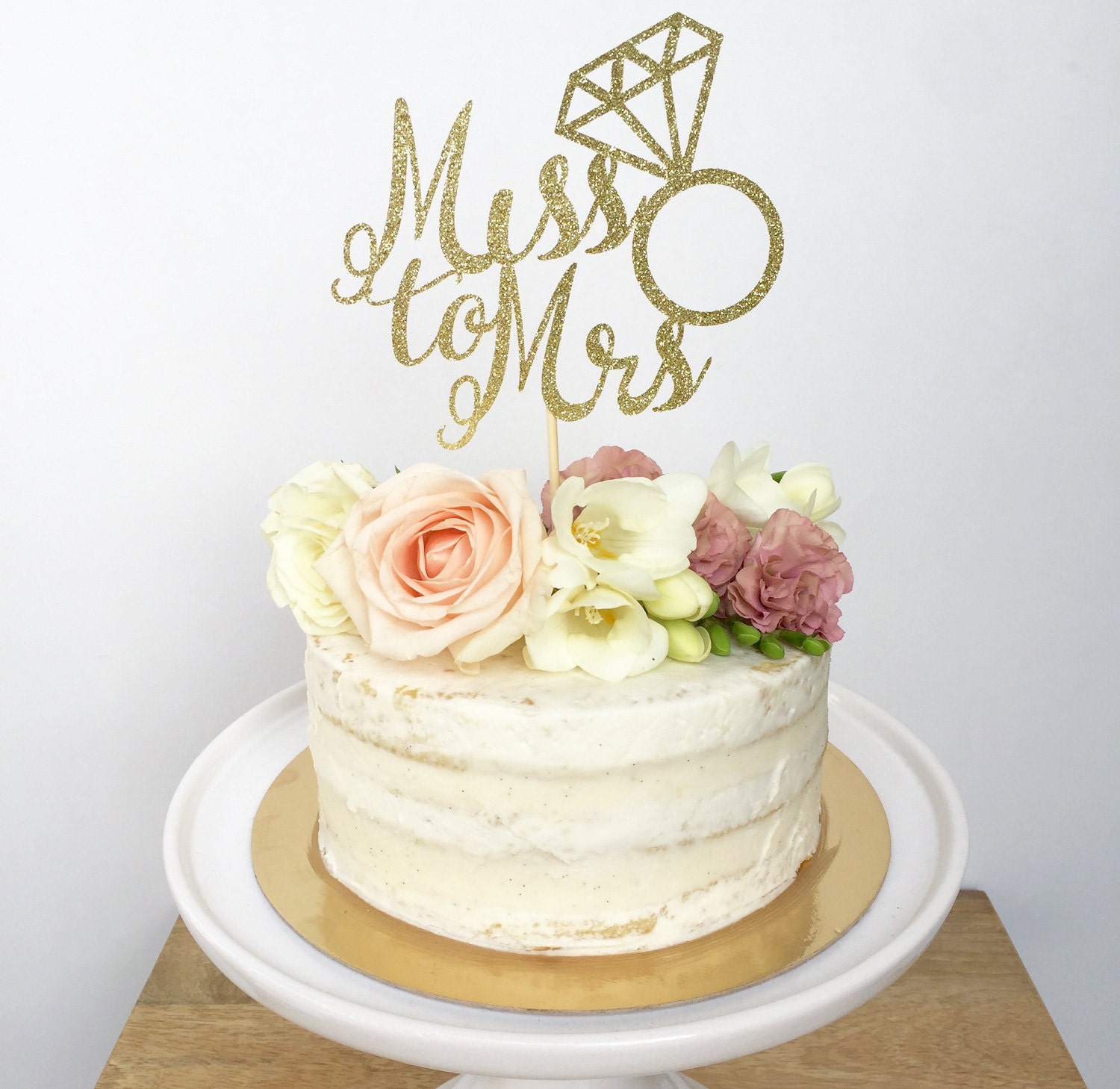 Miss To Mrs Cake Topper Bridal Shower Cake Topper Bride To Etsy
