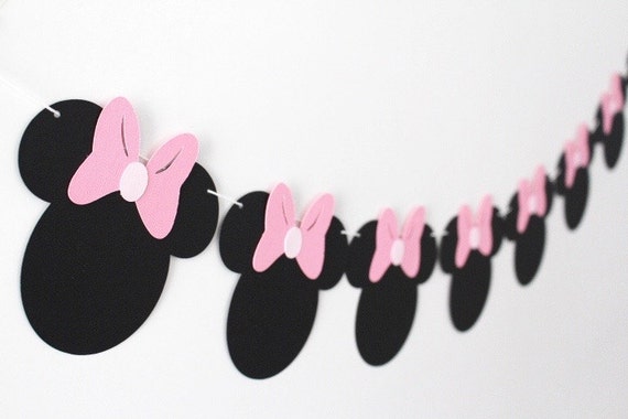 Minnie Mouse Paper Banner, Disney, Photo prop, Cake Smash, Backdrop Il_570xn