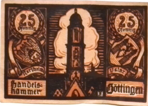 Banknote 1921 Germany MANEBACH 50 Phennig Notgeld