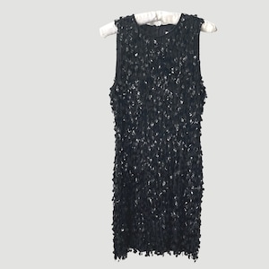 90s DKNY Sequin Mini Dress: Vintage Little Black Party Dress