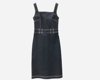 denim.mini dress Entro Chic Button-Down Denim Pocket Dress