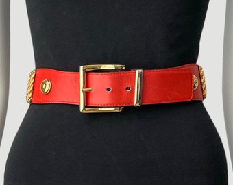 80s 90s Vintage ESCADA Black Gold Gemstone Belt Metallic  display picture 2
