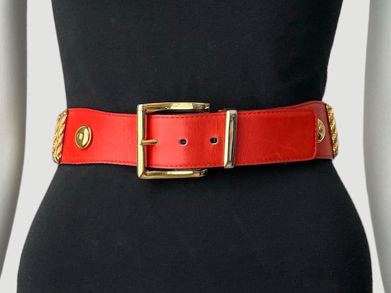 Escada red gold belt - Gem