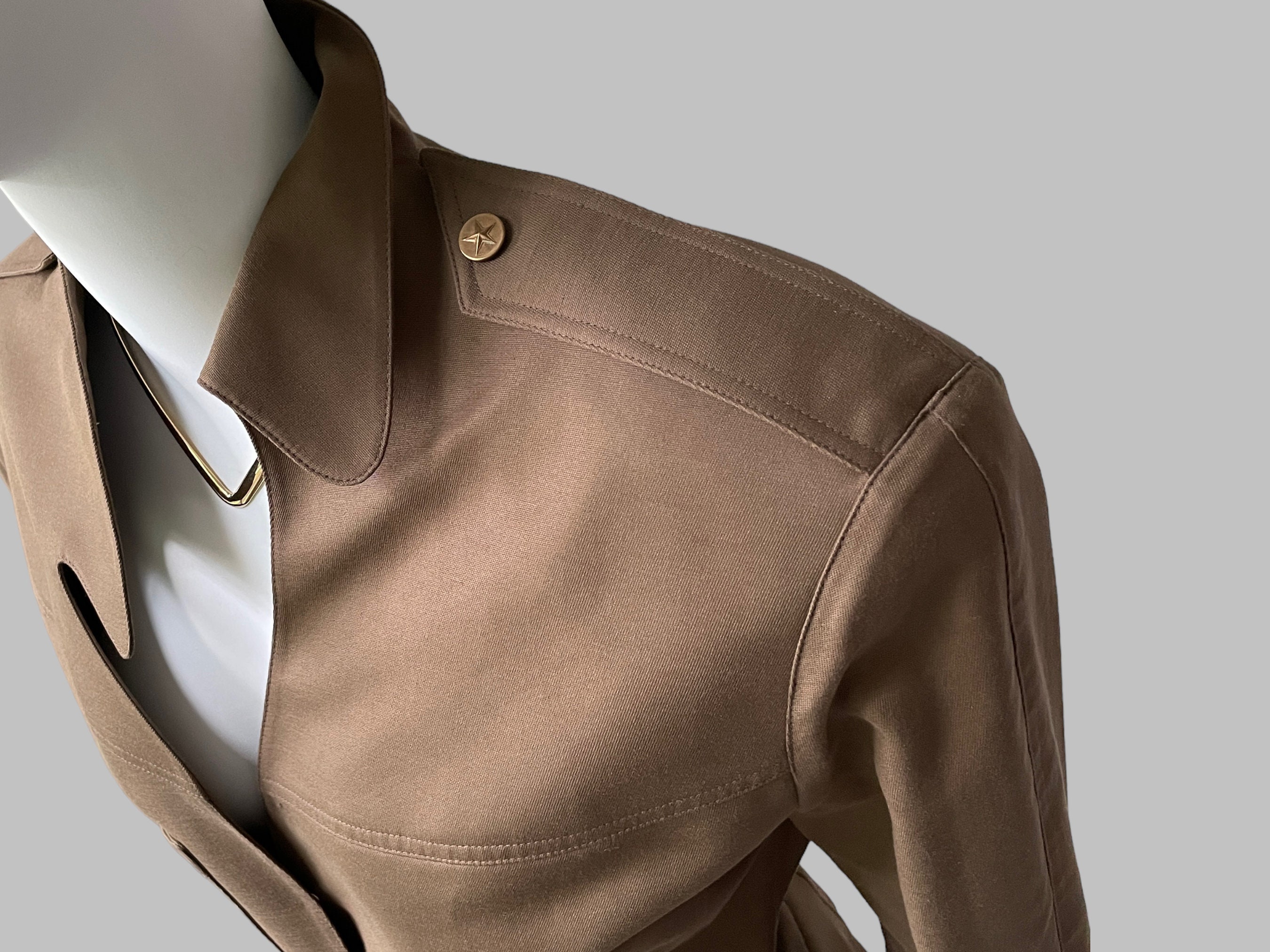 Thierry Mugler Vintage 1990s Chocolate Brown Silk Sculpted
