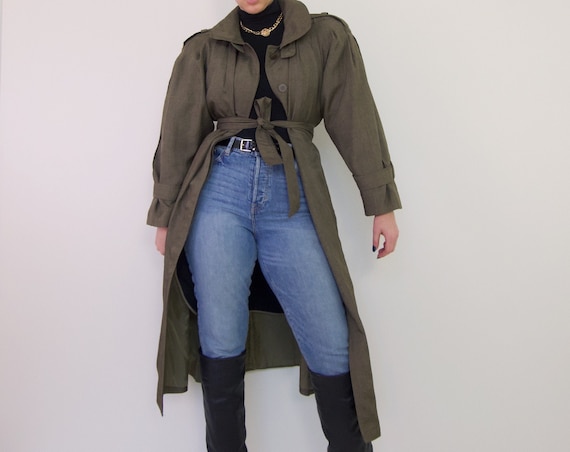 Oversized Brown Trench Coat with Matching Belt | 9