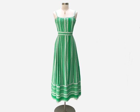 Tina Leser Boho Cotton Print Maxi Sundress with Cr
