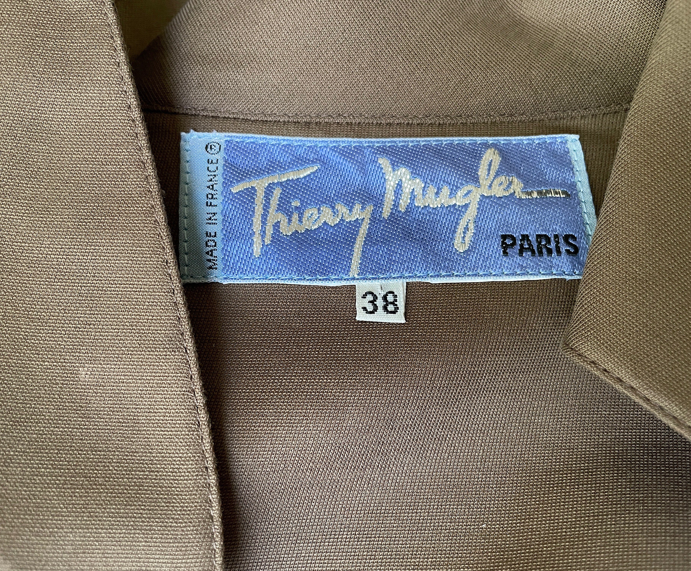 ジャケット・アウター Thierry Mugler asymmetry belted jacket Vintage THIERRY MUGLER Structured Belted Chain Burnt Orange