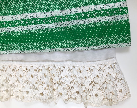 70’s Boho Cotton Print Maxi Sundress with Crochet… - image 6