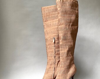 Y2K Tom Ford Gucci Over the Knee Silk Ruched Boots in Size Y2K Tom Ford Gucci Over the Knee Silk Ruched Boots in Size