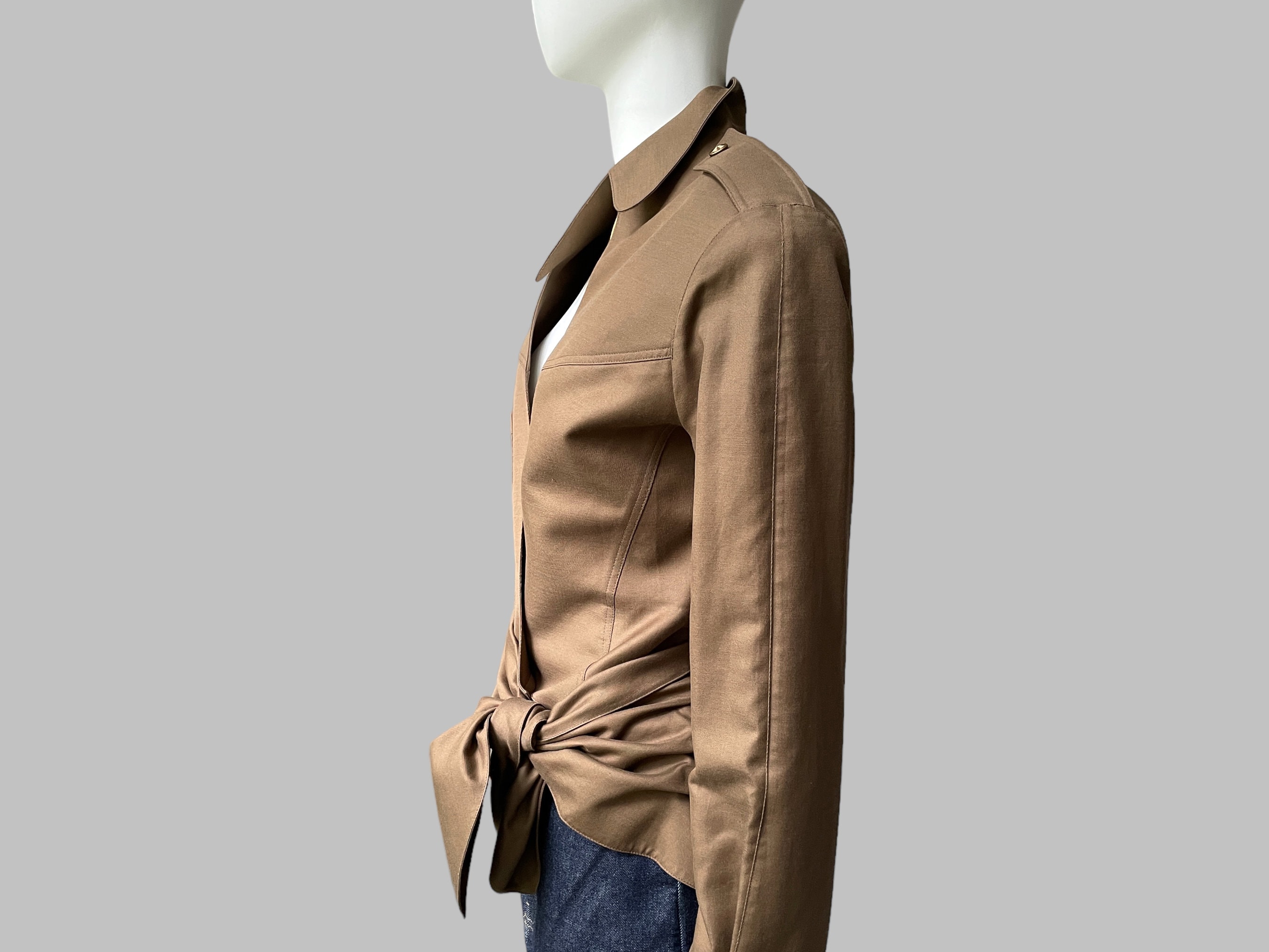 THIERRY MUGLER 1988 Brown Lightning Bolt Jacket (S) - Emerieu