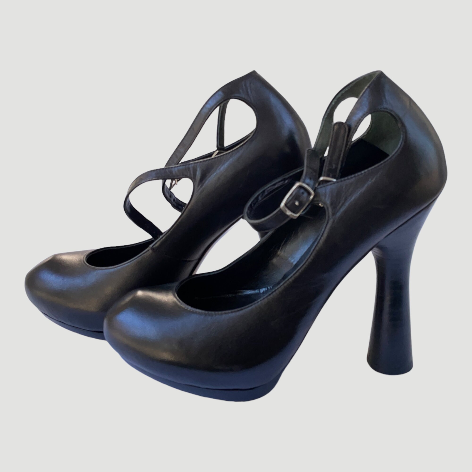 Y2K Georgina Goodman Platform Black Leather Mary Janes Size 8 - Etsy