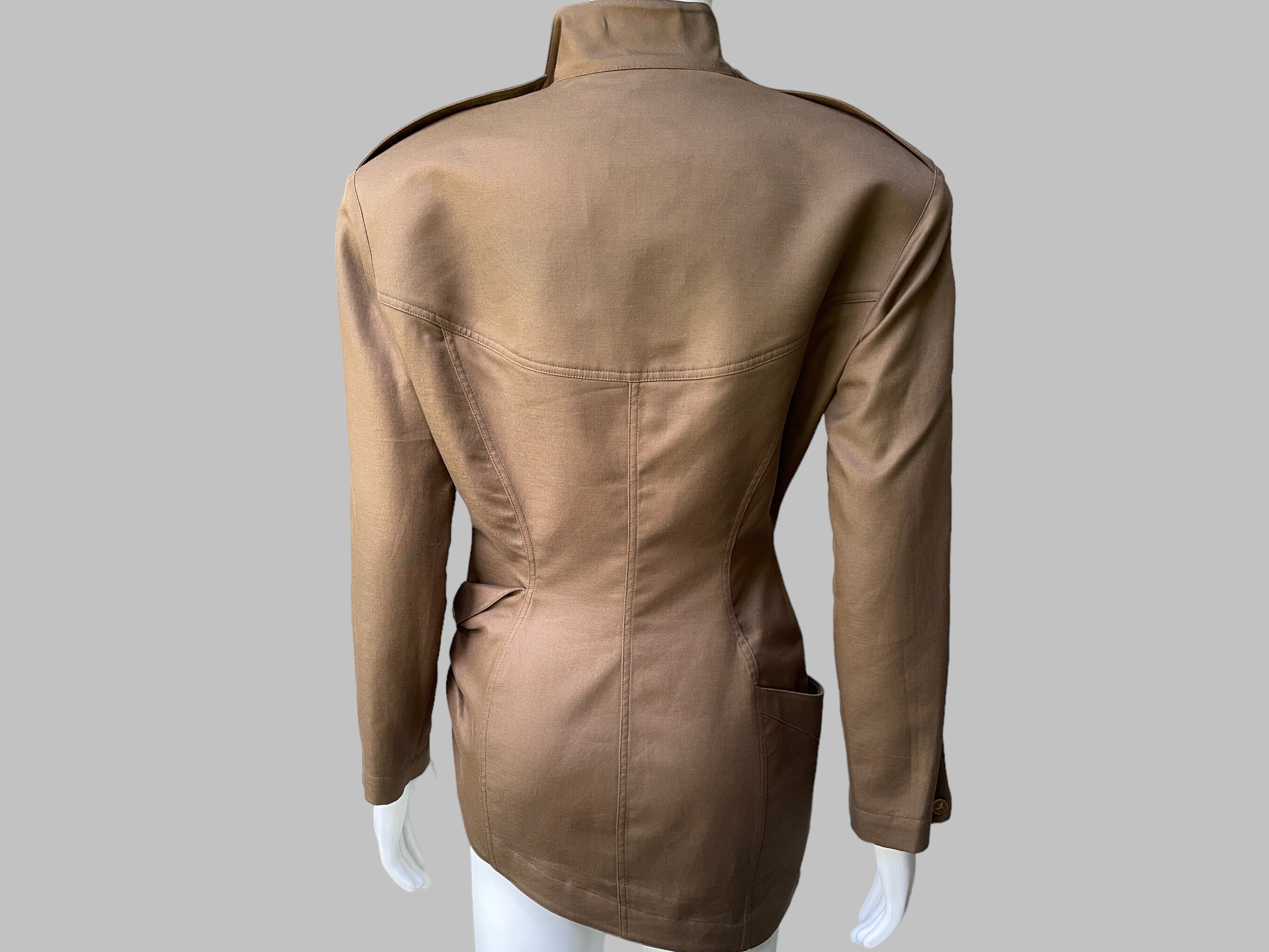 THIERRY MUGLER 1988 Brown Lightning Bolt Jacket (S) - Emerieu