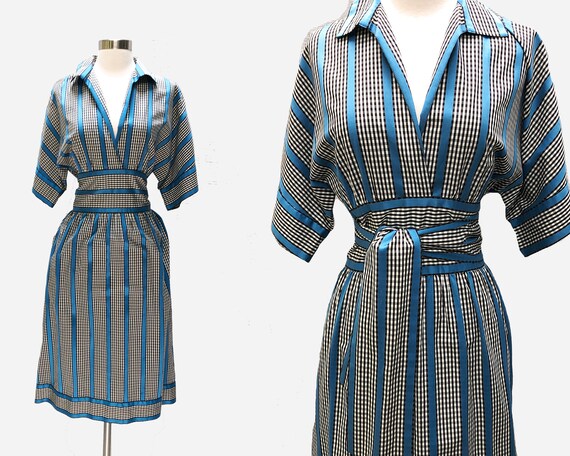 Adele Simpson Cotton Gingham Dress with Attached O