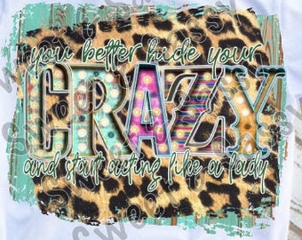 Download Hide Your Crazy Act Like A Lady Etsy
