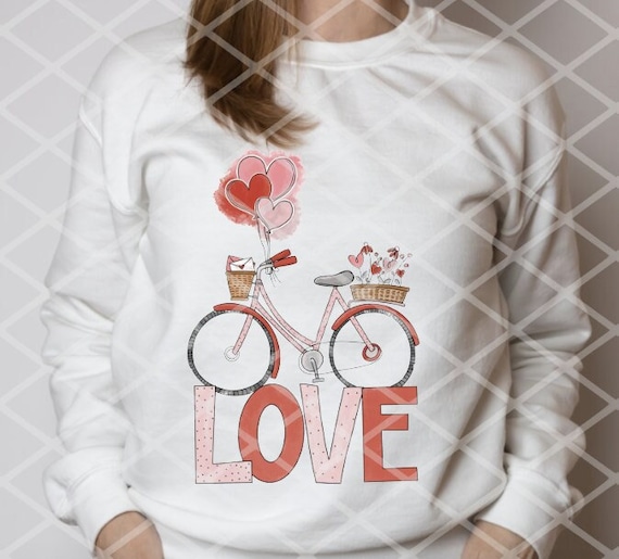 Valentine Sublimation Transfer Love Bicycle Ready to press
