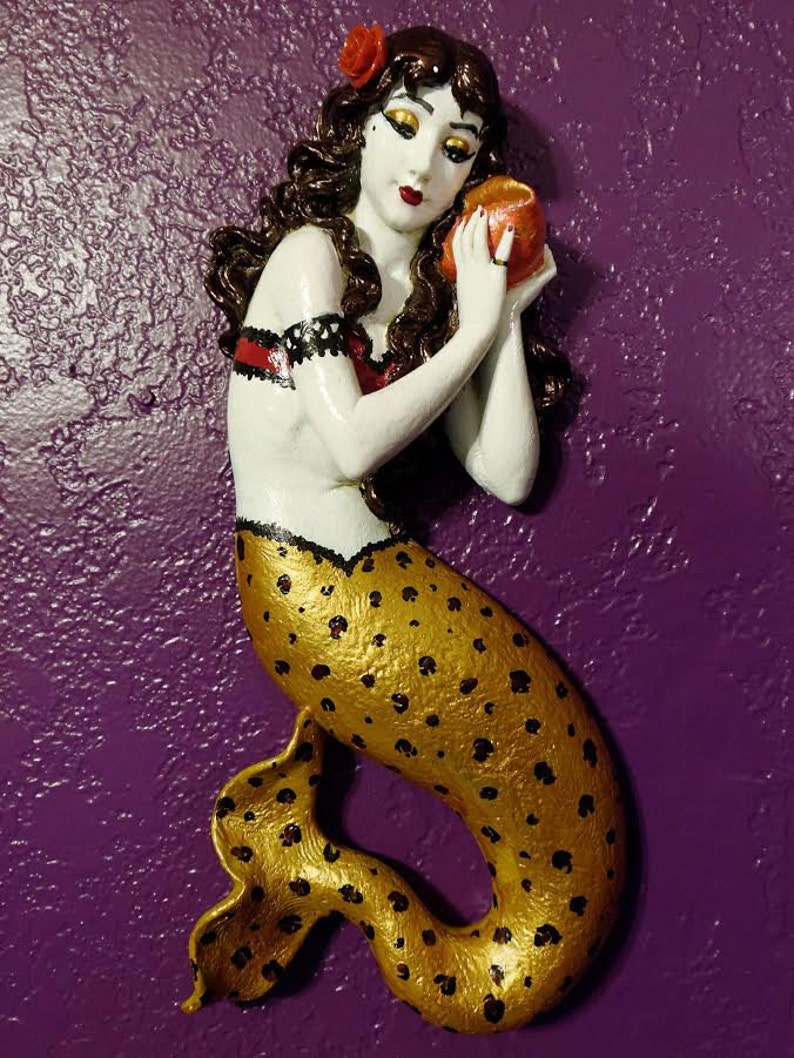 Rockabilly Mermaid w Leopard Print Tail