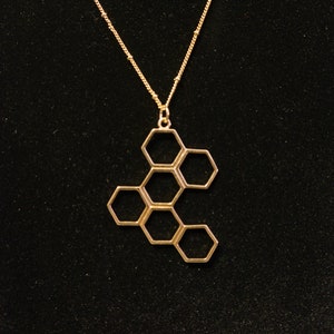 gold honeycomb necklace