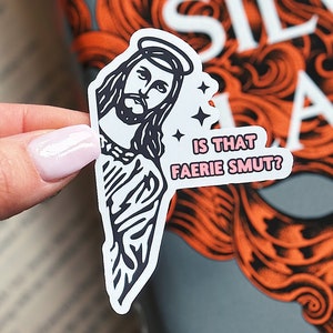 Peeking Jesus Faerie Smut Sticker: Bookish Kindle Decal