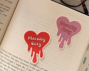 Morally Grey Heart Sticker: Booktok Kindle Decal