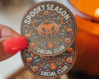 Spooky Season Social Club Sticker: Halloween Booktok Kindle Sticker