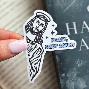 Peeking Jesus Smut Sticker: Booktok Kindle Decal image 1