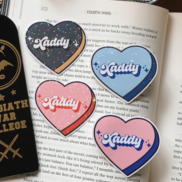 Heart Xaddy Sticker / Holographic / Bookish sticker / Bookish merch / Kindle sticker / Booktok