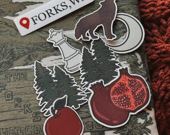 Twilight Forks WA Sticker: Booktok Romantasy, Water-Resistant Vinyl