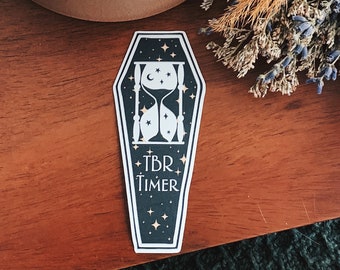 Holographic TBR Coffin Sticker: Bookish Kindle Reader Vinyl Decal