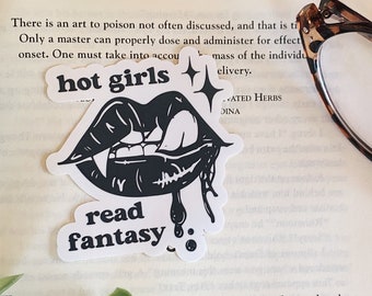 STICKYAME Hot Girls Read Fantasy Sticker, Fantasy Sticker, Reading Book  Sticker, Reading Stickers, Bookish Stickers, Booktok Stickers, Bookish  Water