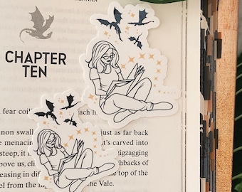 Holographic Reader Dragon Sticker: Fantasy Booktok Kindle Sticker